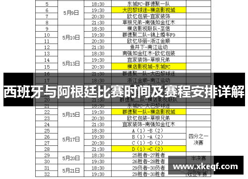 西班牙与阿根廷比赛时间及赛程安排详解